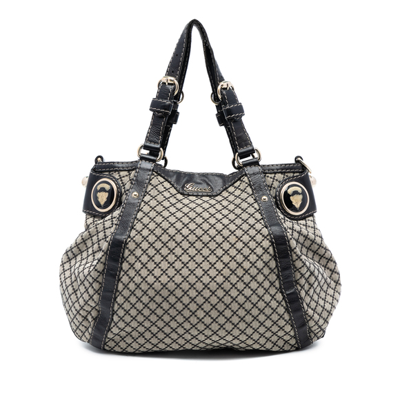 Gucci Handbags - Pre-Loved Gucci Diamante Canvas Crest Satchel